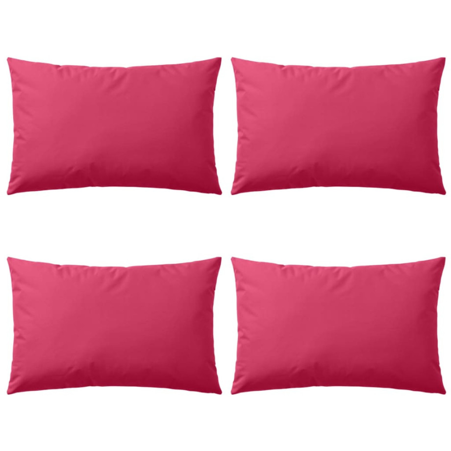 vidaXL Buitenkussens 60x40 cm roze 4 st afbeelding 1