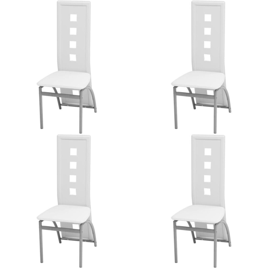 vidaXL Eetkamerstoelen 4 st kunstleer wit afbeelding 1