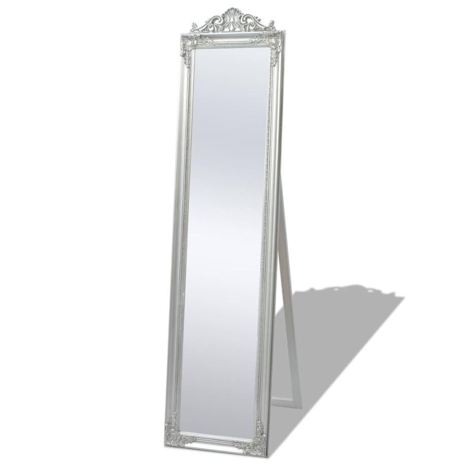 vidaXL Vrijstaande spiegel Barok 160x40cm zilver afbeelding 1