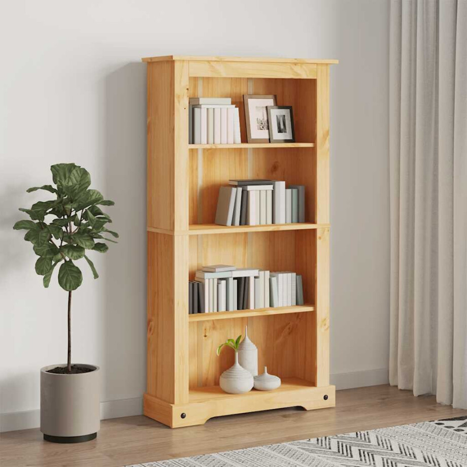 vidaXL Boekenkast grenenhout met 4 planken Corona-stijl 80x29x150 cm afbeelding 1