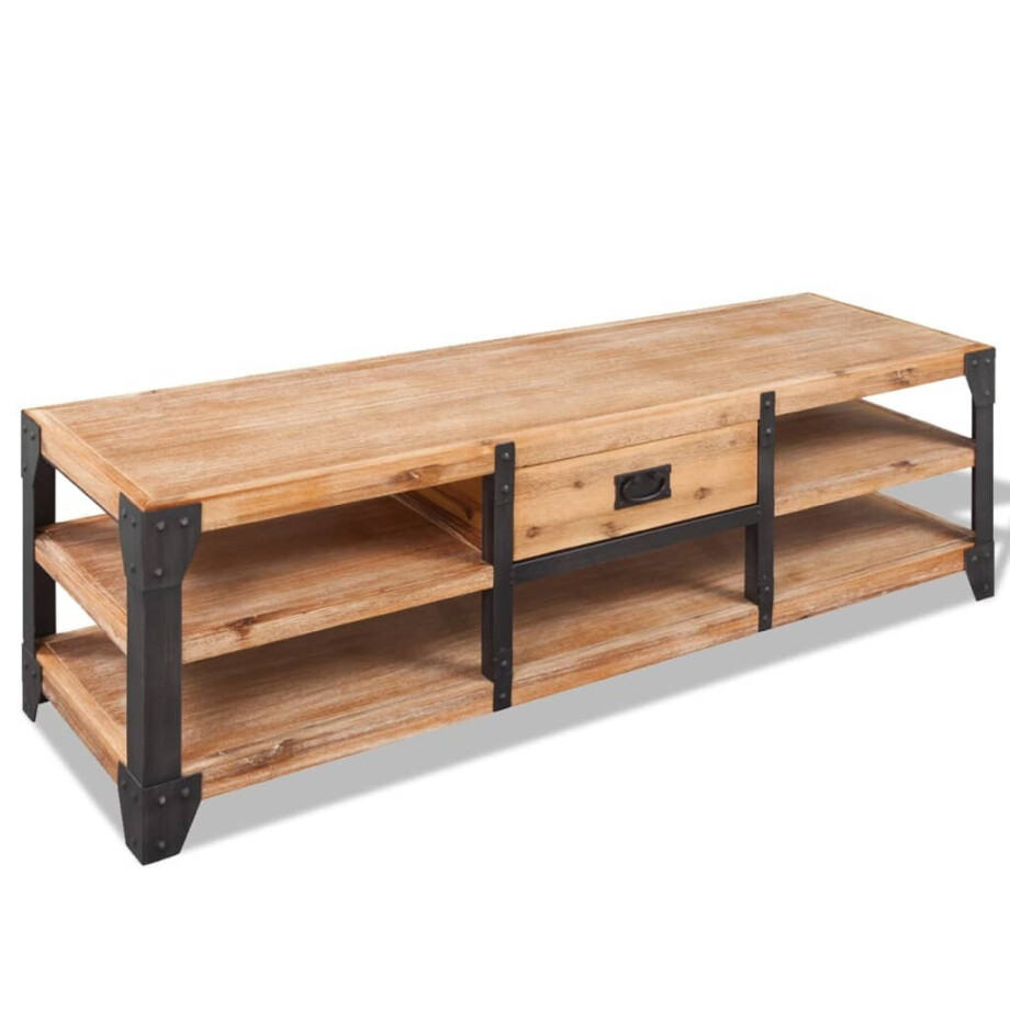 vidaXL Tv-meubel 140x40x45 cm massief acaciahout afbeelding 1