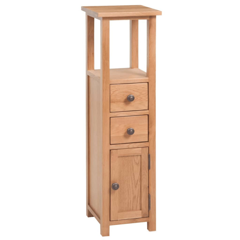 vidaXL Hoekkast 26x26x94 cm massief eikenhout afbeelding 1