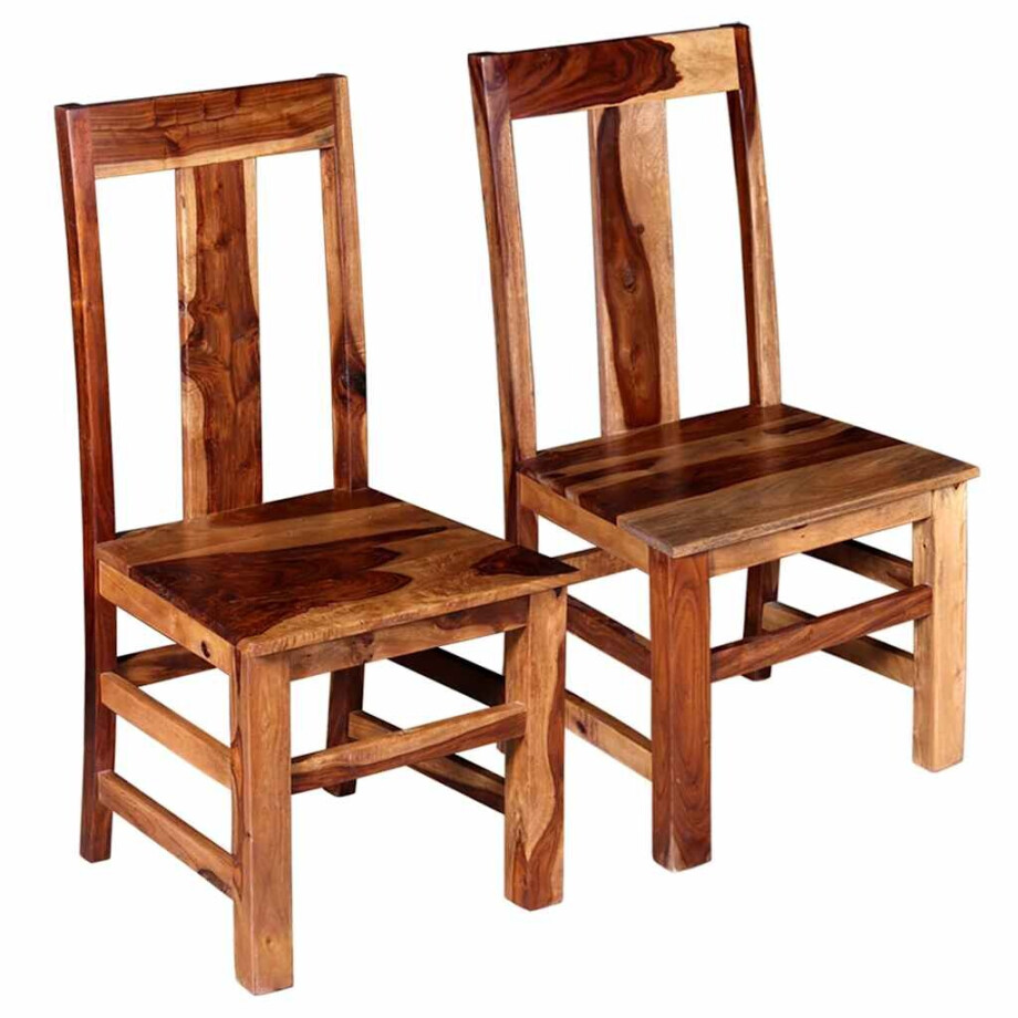 vidaXL Eetkamerstoelen 2 st massief acaciahout afbeelding 1
