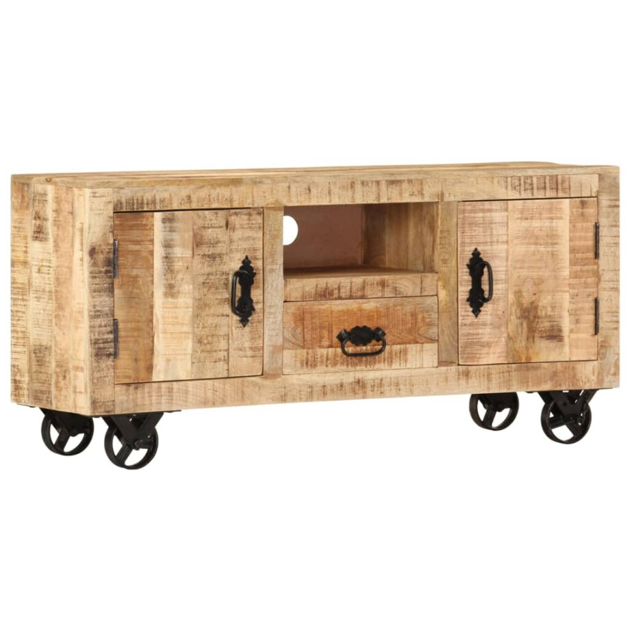 vidaXL Tv-meubel 110x30x50 cm ruw mangohout vidaXL Tv-meubel 110x30x50 cm ruw mangohout afbeelding 1