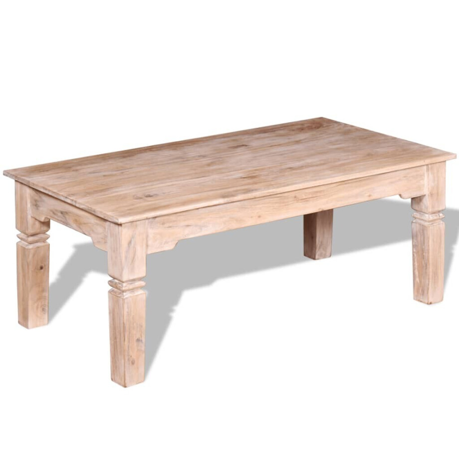 vidaXL Salontafel 110x60x45 cm massief acaciahout afbeelding 1
