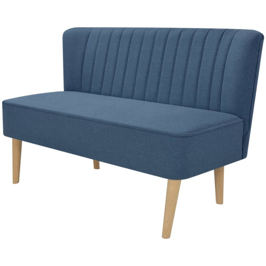 vidaXL Bank 117x55,5x77 cm stof blauw afbeelding 1
