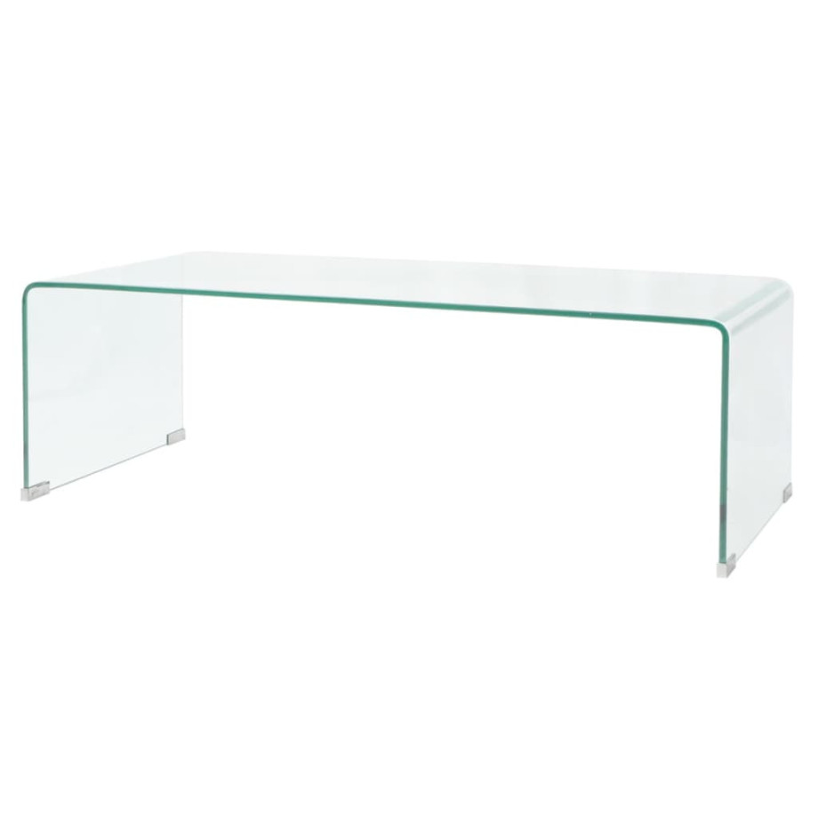 vidaXL Salontafel 98x45x30 cm gehard glas transparant afbeelding 1