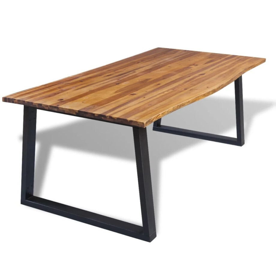 vidaXL Eetkamertafel 200x90 cm massief acaciahout afbeelding 1