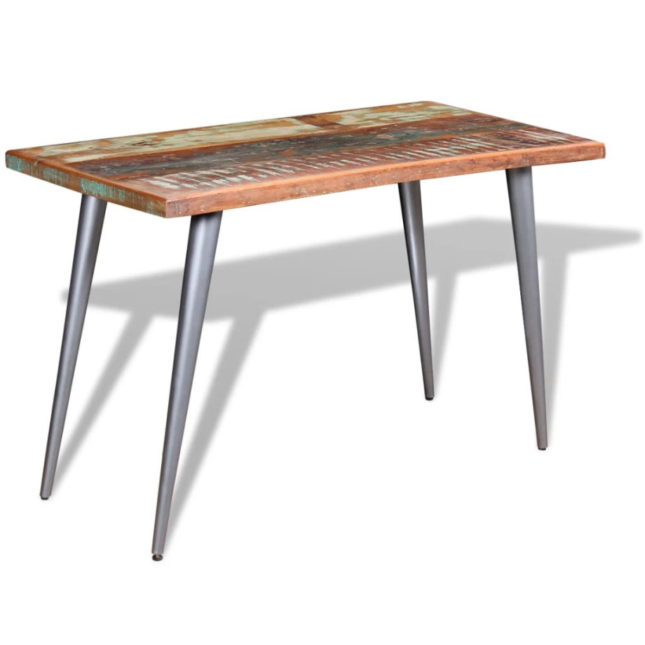 vidaXL Eettafel 120x60x76 cm massief gerecycled hout afbeelding 1