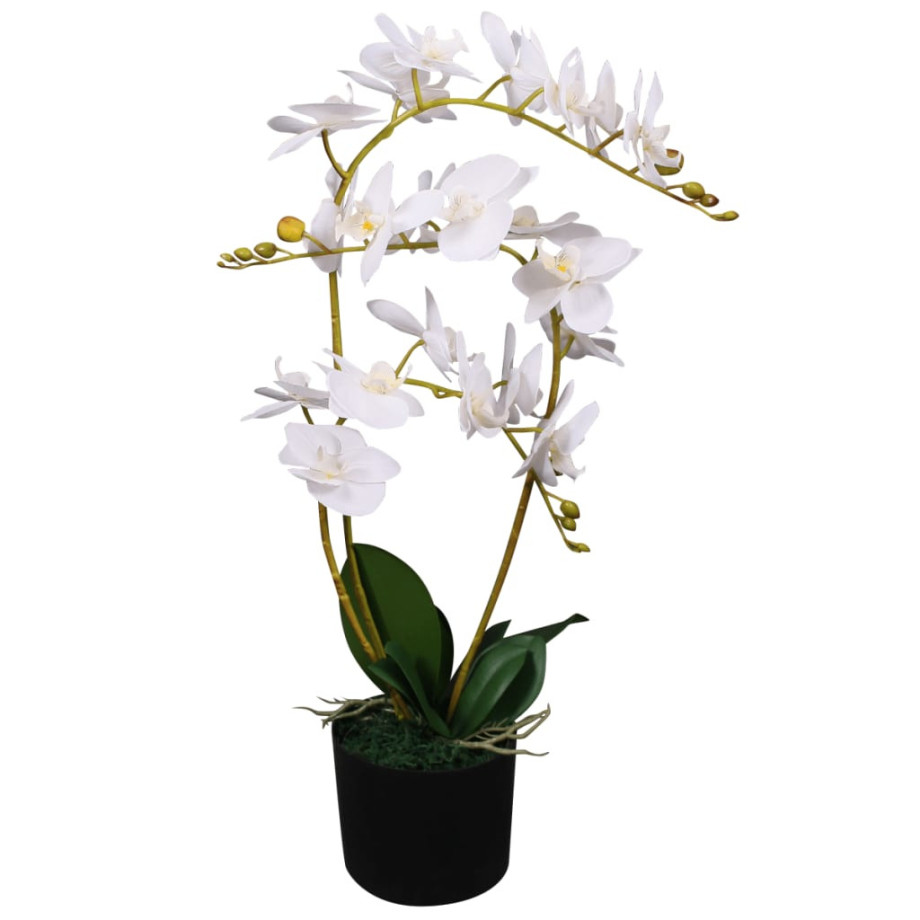 vidaXL Kunstplant orchidee met pot 65 cm wit afbeelding 1