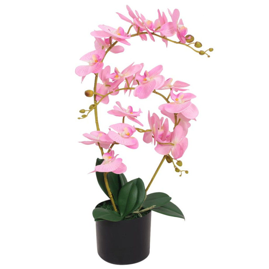 vidaXL Kunstplant orchidee met pot 65 cm roze afbeelding 1