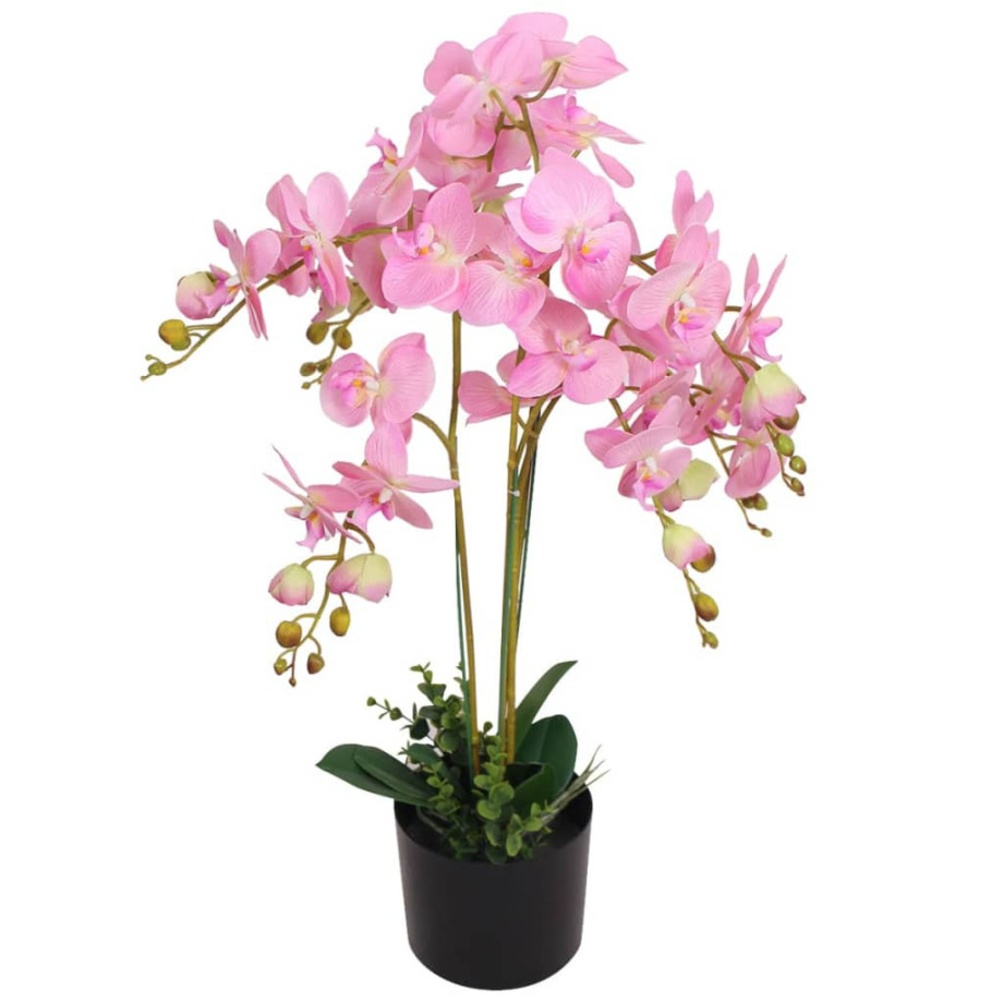 vidaXL Kunstplant orchidee met pot 75 cm roze afbeelding 1