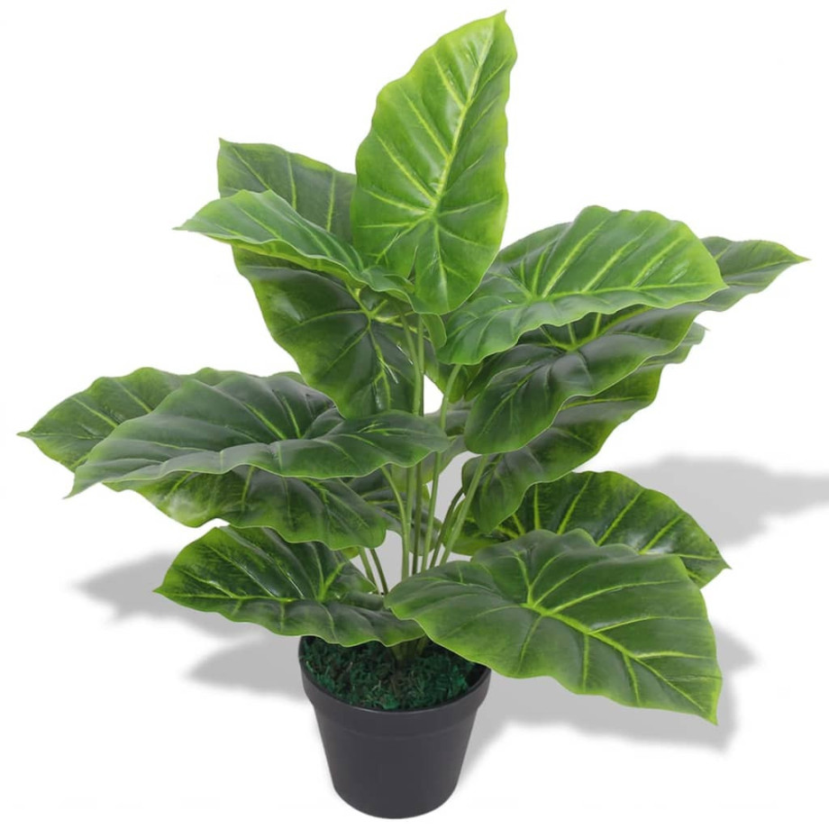 vidaXL Kunst taro plant met pot 45 cm groen afbeelding 1