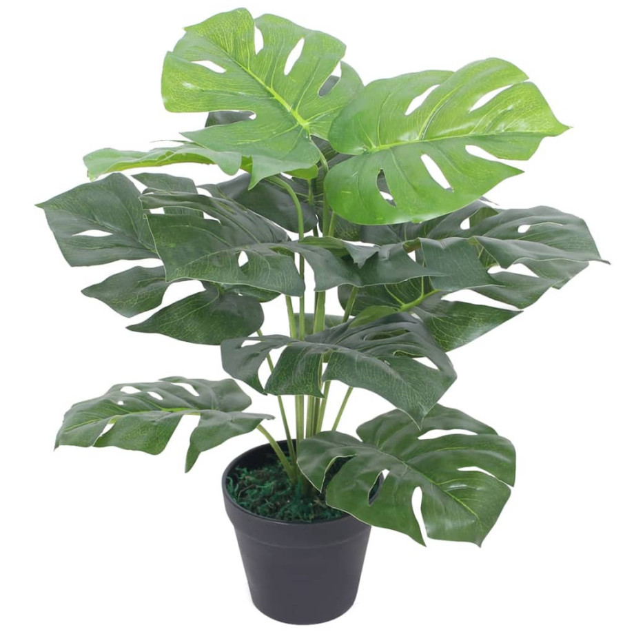 vidaXL Kunstplant met pot monstera 45 cm groen afbeelding 1