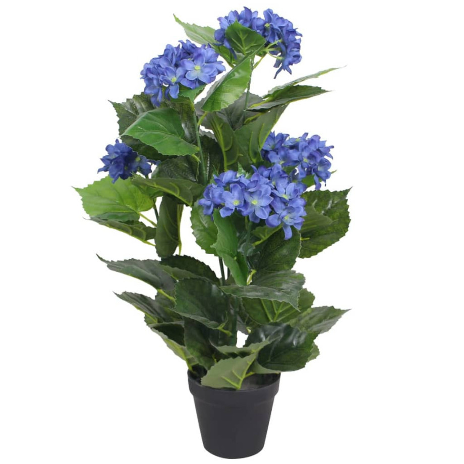 vidaXL Kunst hortensia plant met pot 60 cm blauw afbeelding 1