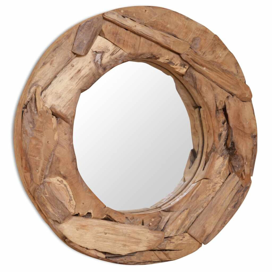 vidaXL Decoratieve spiegel rond 60 cm teakhout vidaXL Decoratieve spiegel rond 60 cm teakhout afbeelding 1