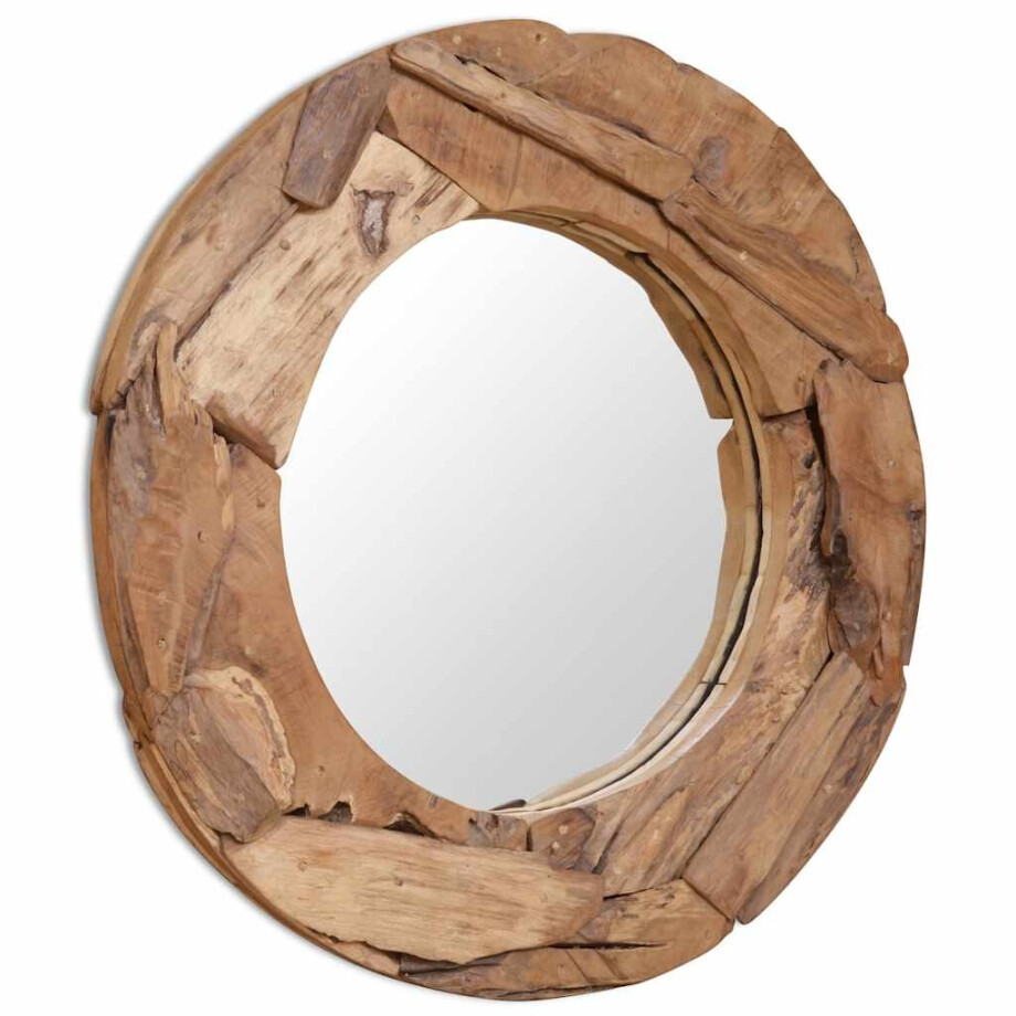 vidaXL Decoratieve spiegel rond 80 cm teakhout vidaXL Decoratieve spiegel rond 80 cm teakhout afbeelding 1