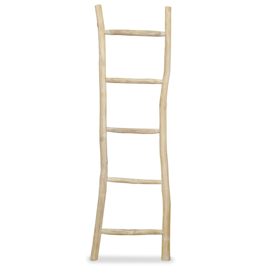 vidaXL Handdoekenladder met 5 sporten 45x150 cm teakhout afbeelding 1