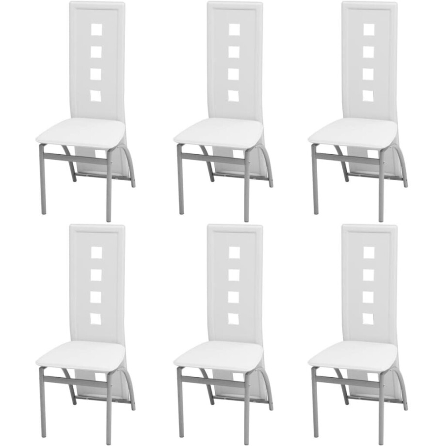 vidaXL Eetkamerstoelen 6 st kunstleer wit afbeelding 1