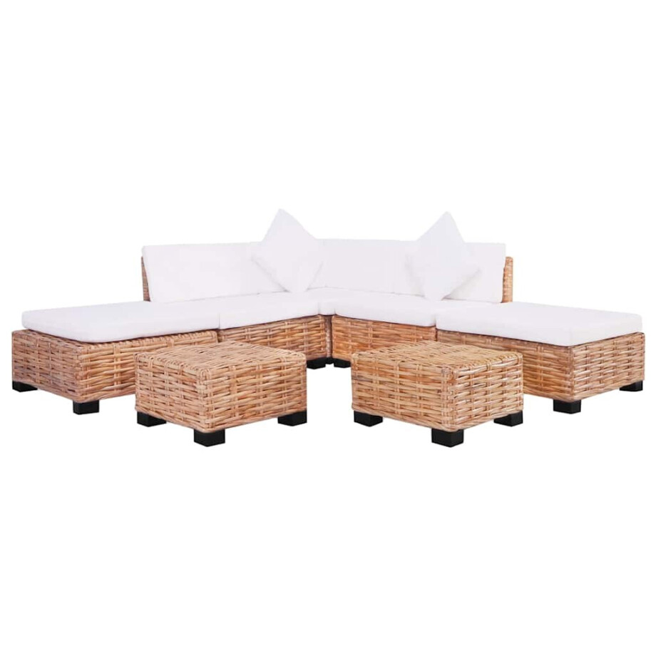 vidaXL Loungeset natuurlijk rattan 18-delig vidaXL Loungeset natuurlijk rattan 18-delig afbeelding 1