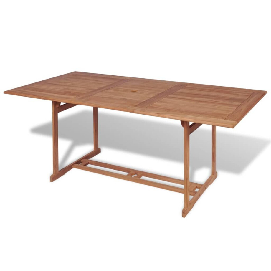 vidaXL Tuintafel 180x90x75 cm massief teakhout afbeelding 1