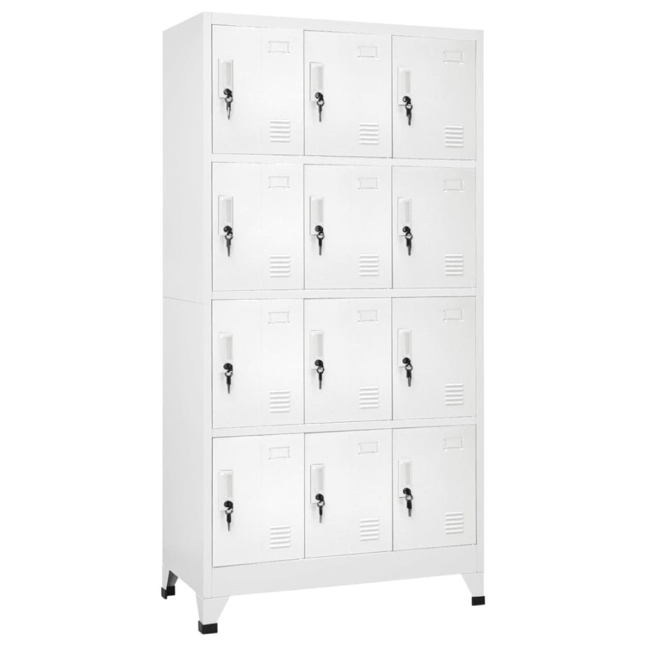 vidaXL Lockerkast met 12 compartimenten 90x45x180 cm afbeelding 1