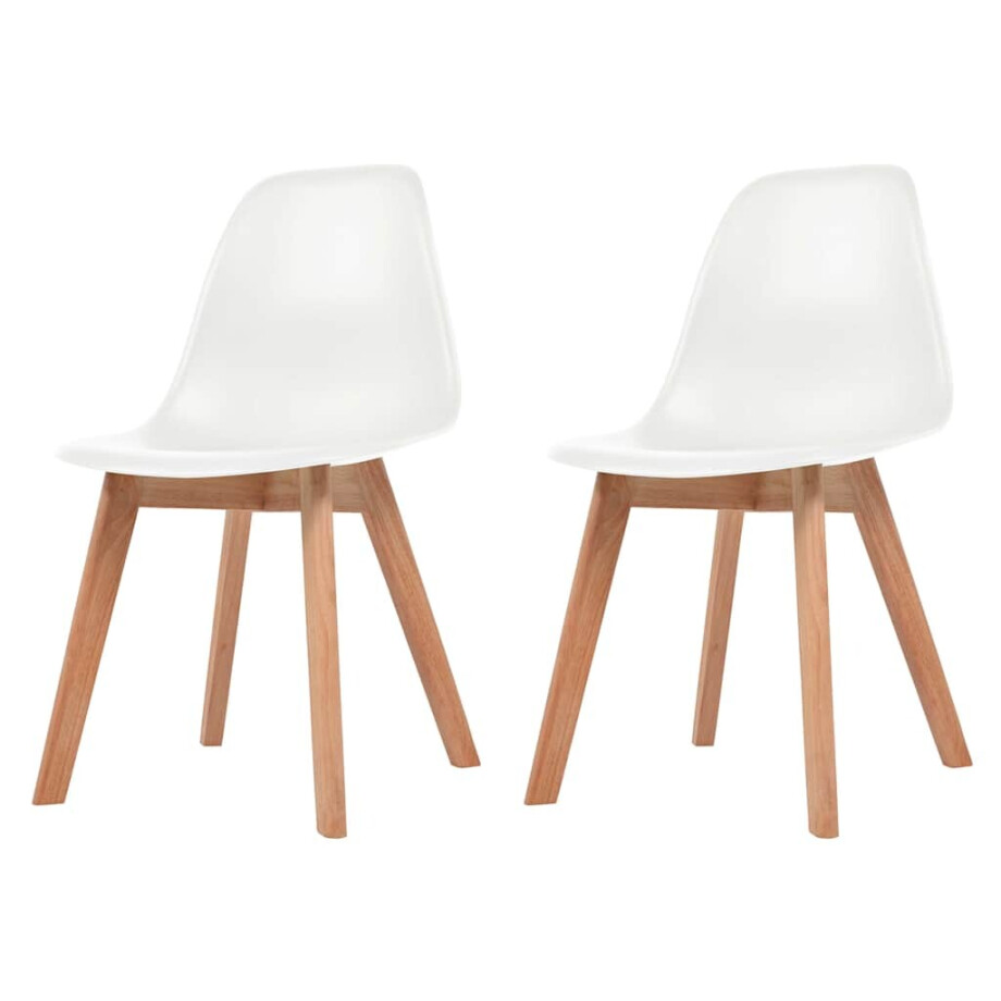 vidaXL Eetkamerstoelen 2 st kunststof wit vidaXL Eetkamerstoelen 2 st kunststof wit afbeelding 1