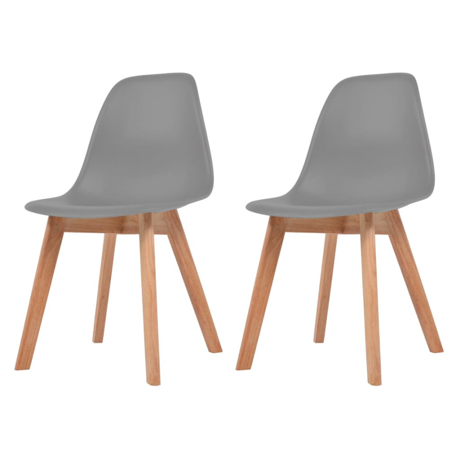vidaXL Eetkamerstoelen 2 st kunststof grijs afbeelding 1