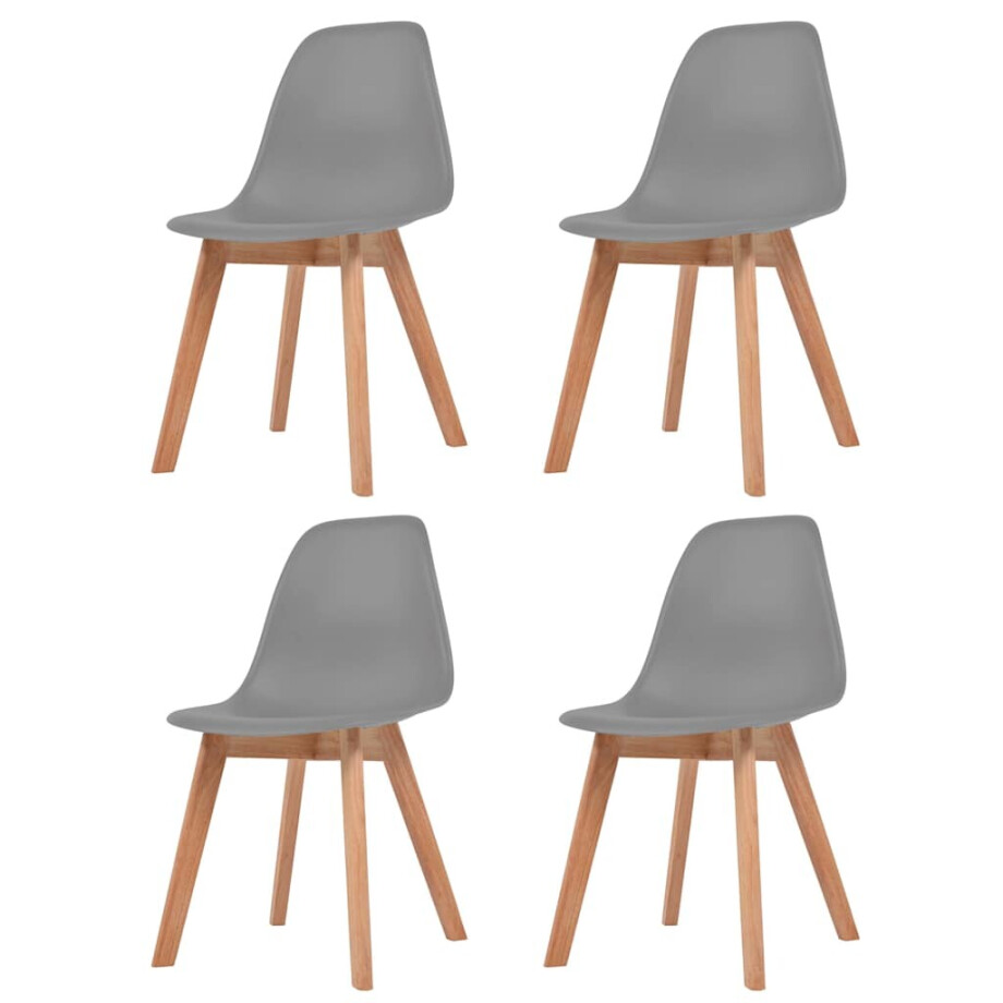 vidaXL Eetkamerstoelen 4 st kunststof grijs afbeelding 1