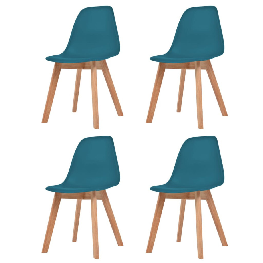 vidaXL Eetkamerstoelen 4 st kunststof turquoise afbeelding 1