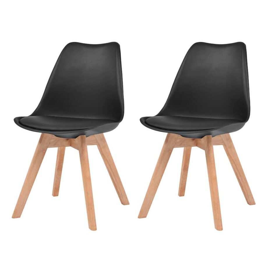 vidaXL Eetkamerstoelen 2 st kunststof zwart afbeelding 1