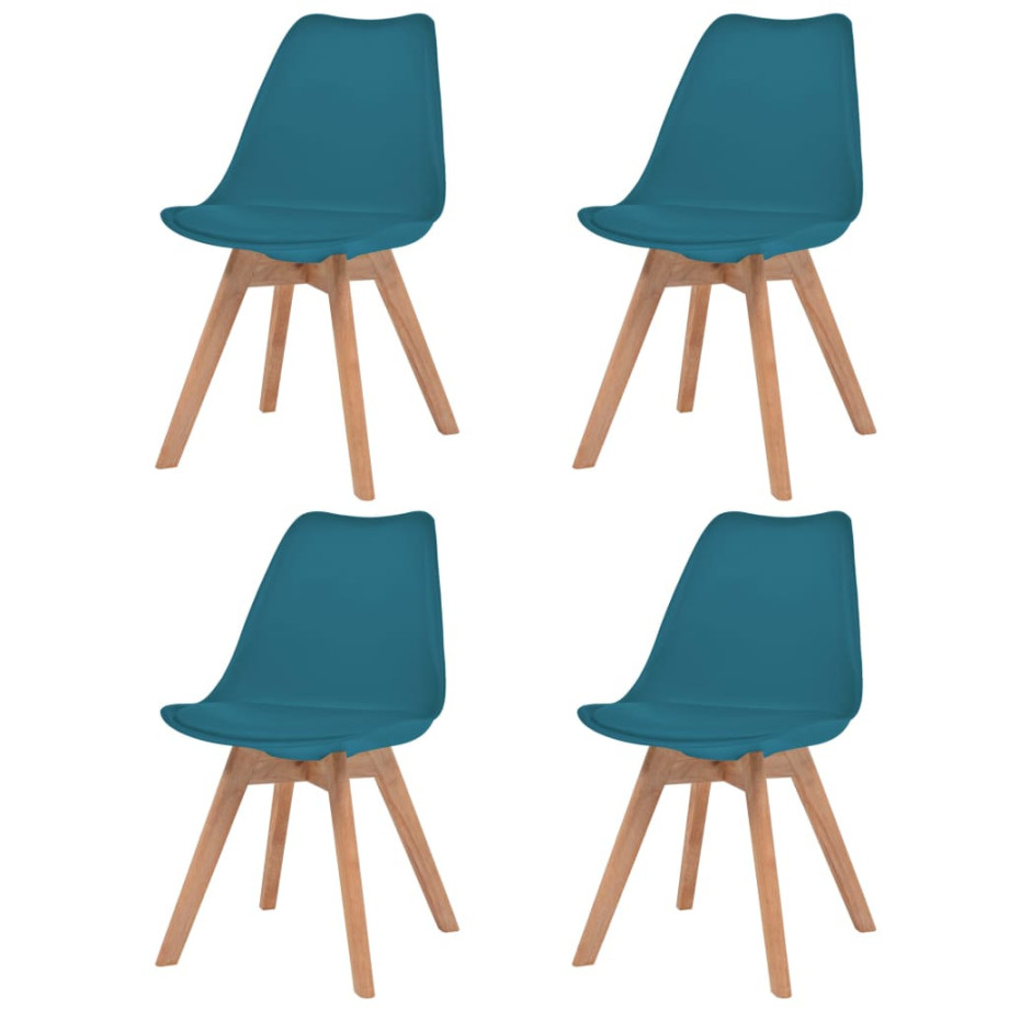 vidaXL Eetkamerstoelen 4 st kunststof turquoise afbeelding 1