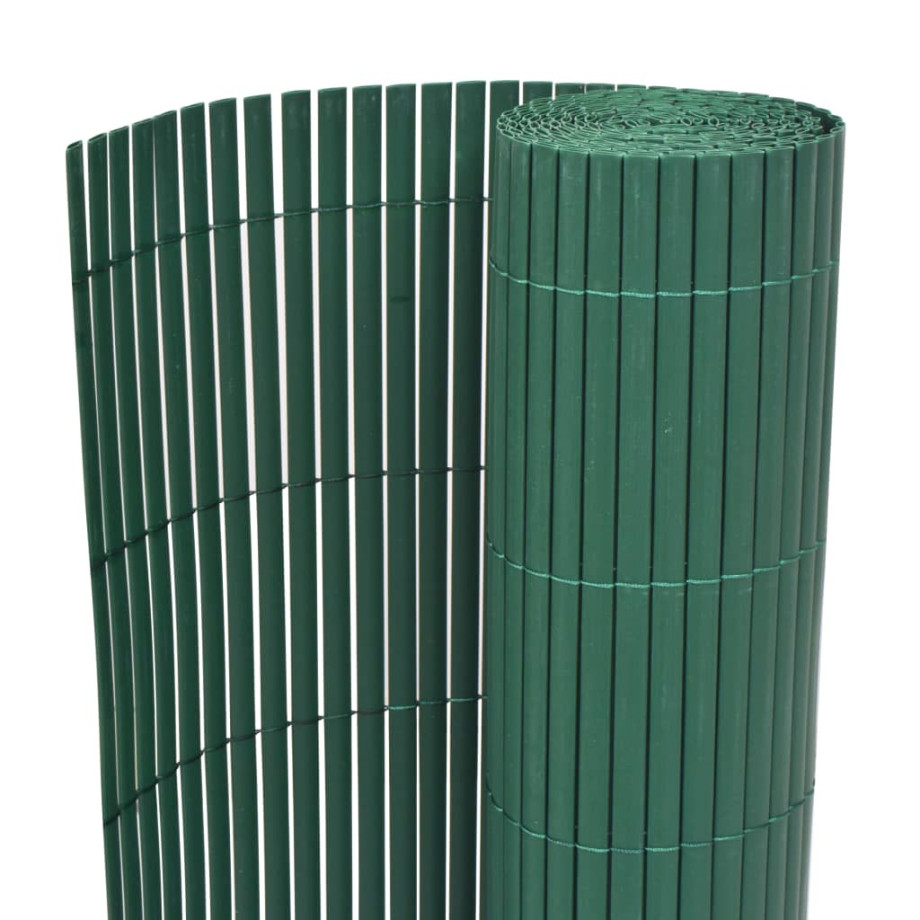 vidaXL Tuinafscheiding dubbelzijdig 90x300 cm PVC groen afbeelding 1