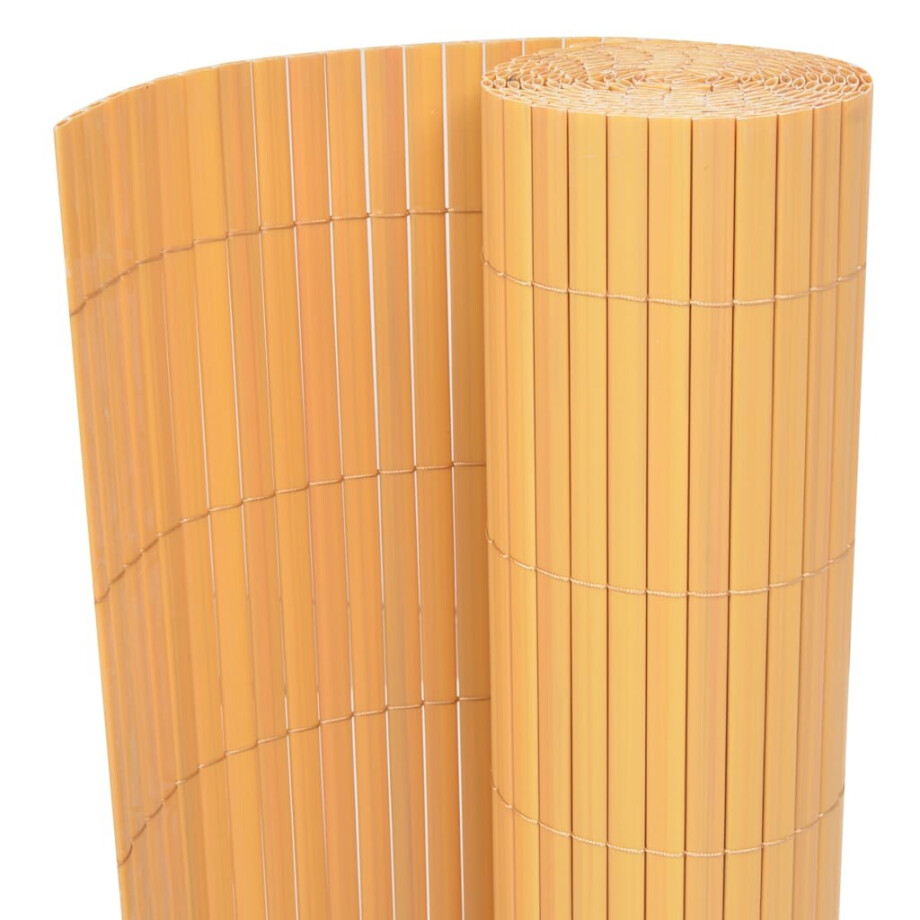 vidaXL Tuinafscheiding dubbelzijdig 90x300 cm PVC geel vidaXL Tuinafscheiding dubbelzijdig 90x300 cm PVC geel afbeelding 1