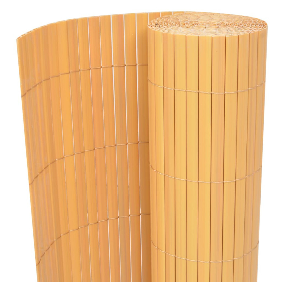 vidaXL Tuinafscheiding dubbelzijdig 90x300 cm PVC geel afbeelding 1