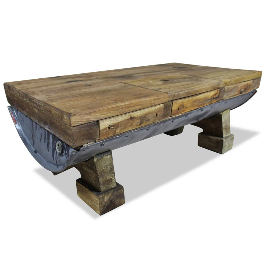 vidaXL Salontafel 90x50x35 cm massief gerecycled hout afbeelding 1