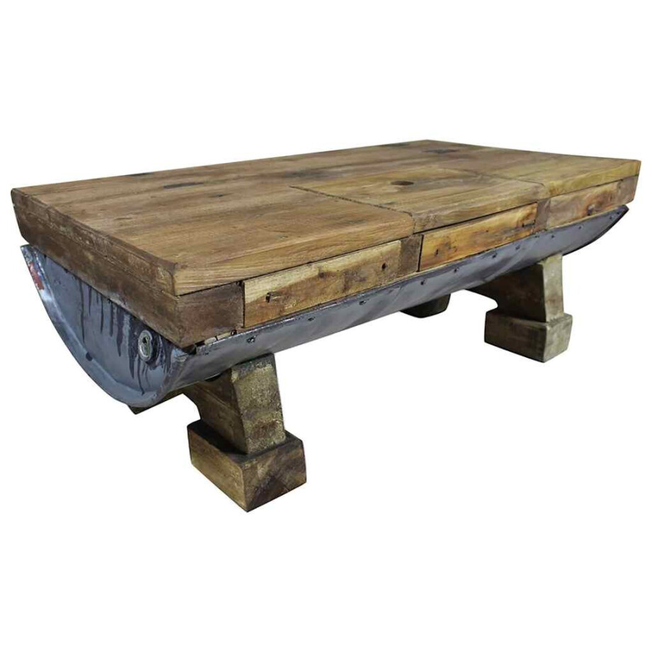 vidaXL Salontafel 90x50x35 cm gemengd gerecycled hout afbeelding 1