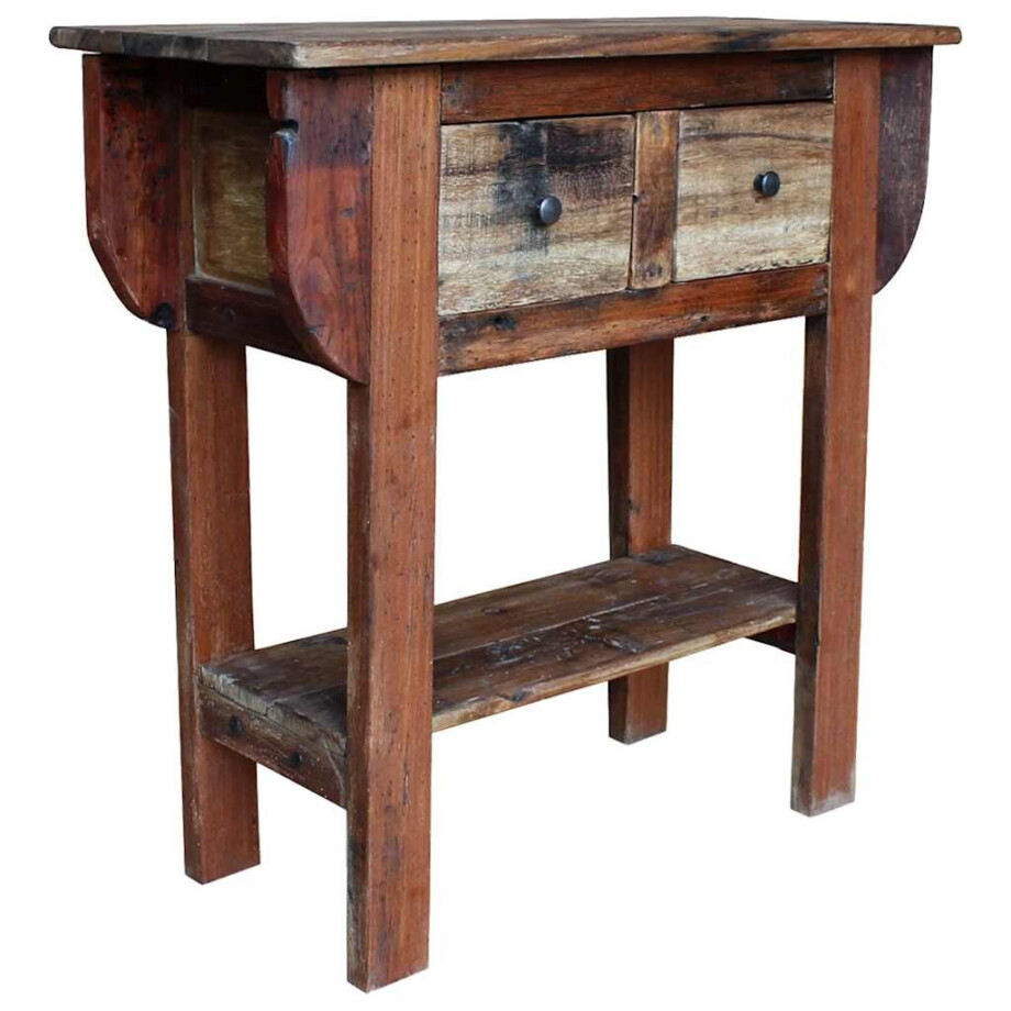 vidaXL Wandtafel 80x35x80 cm gemengd gerecycled hout vidaXL Wandtafel 80x35x80 cm gemengd gerecycled hout afbeelding 1