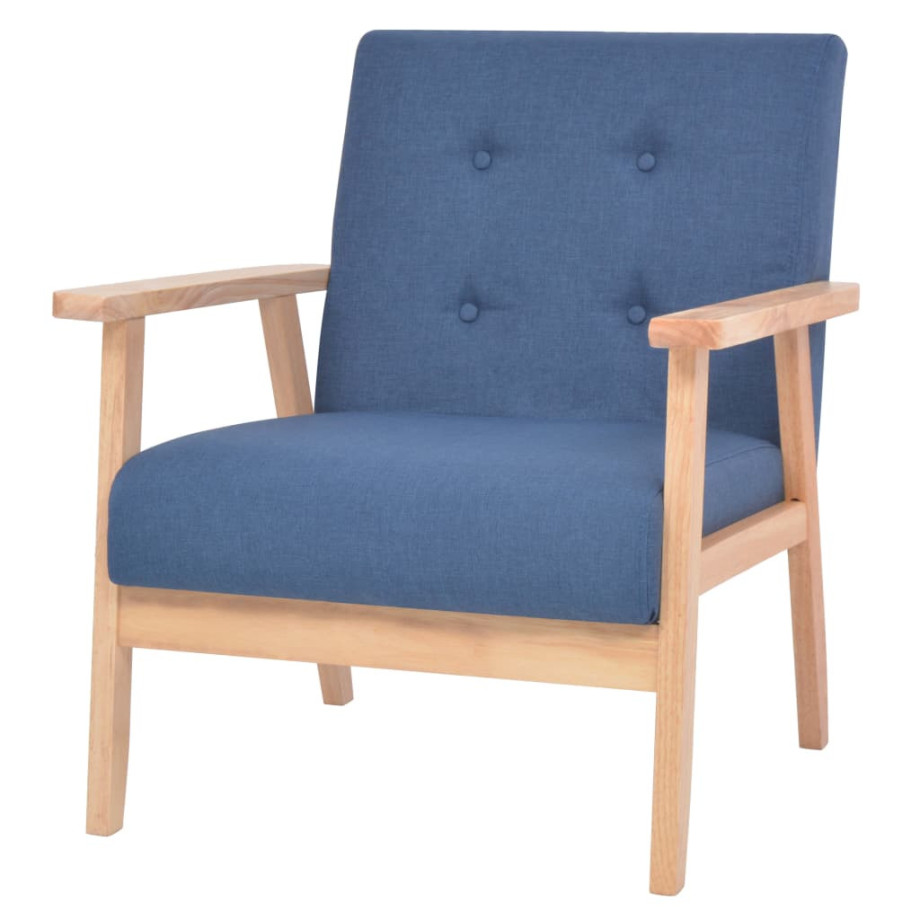 vidaXL Fauteuil stof blauw afbeelding 1