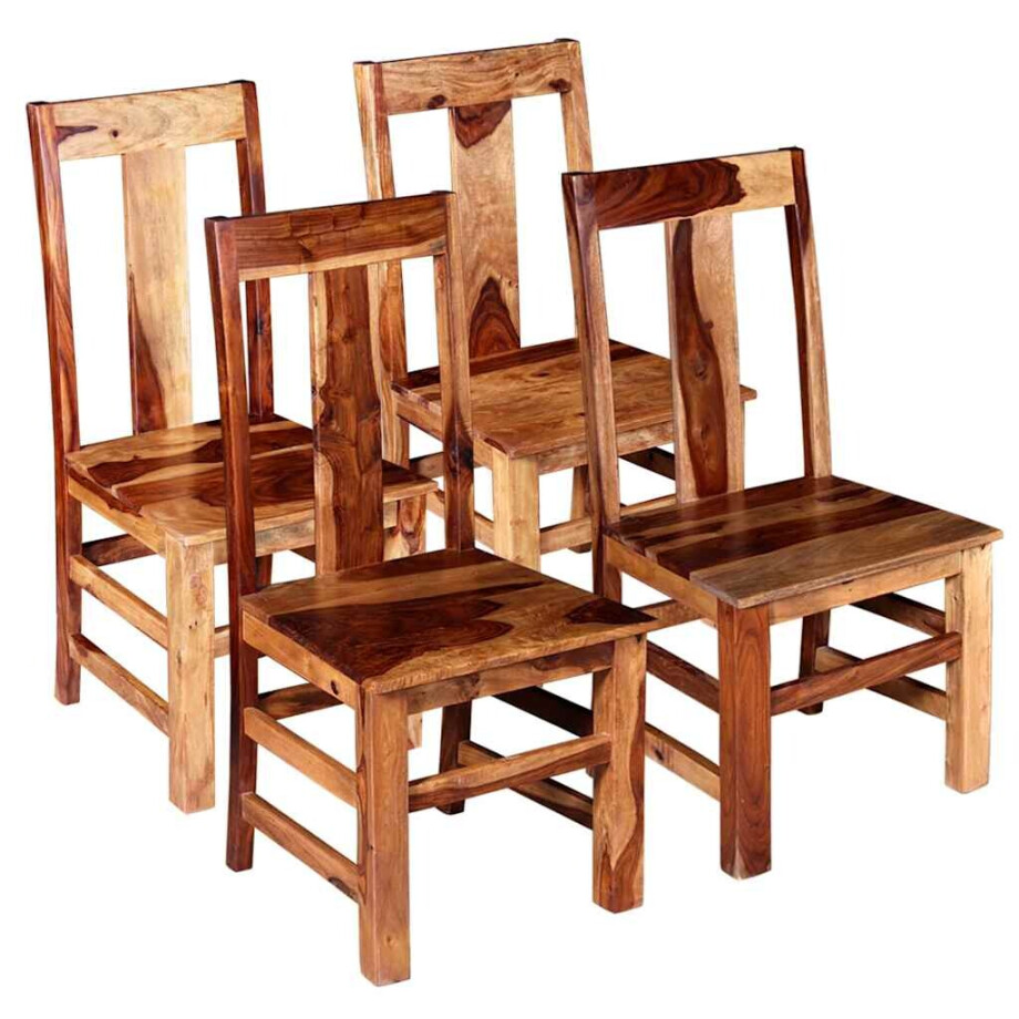 vidaXL Eetkamerstoelen 4 st massief hout afbeelding 1