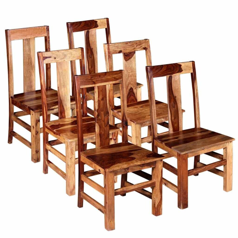 vidaXL Eetkamerstoelen 6 st massief hout vidaXL Eetkamerstoelen 6 st massief hout afbeelding 1
