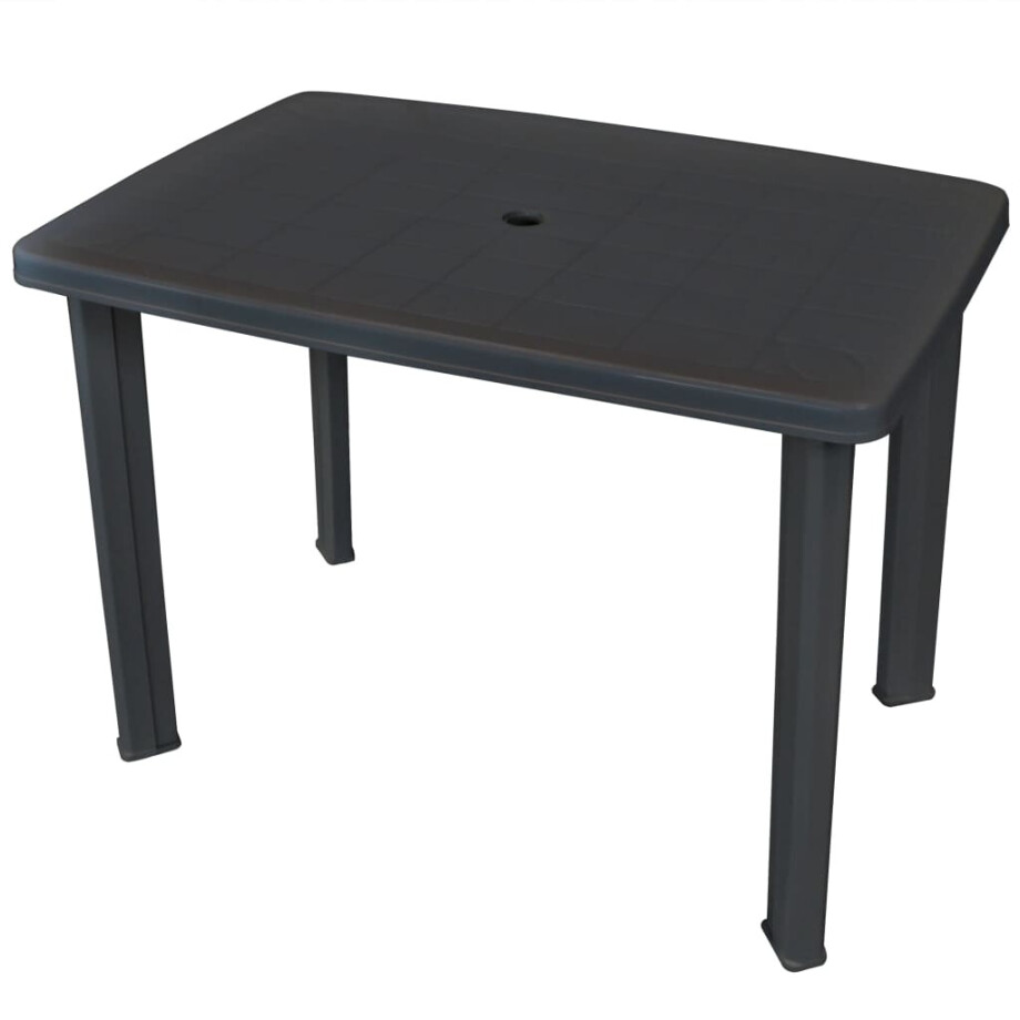 vidaXL Tuintafel 101x68x72 cm kunststof antraciet afbeelding 1