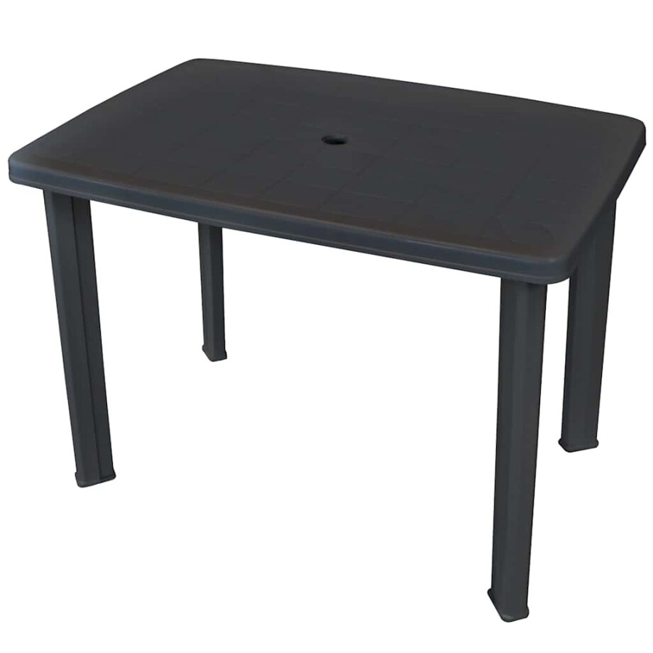 vidaXL Tuintafel 101x68x72 cm kunststof antraciet vidaXL Tuintafel 101x68x72 cm kunststof antraciet afbeelding 1
