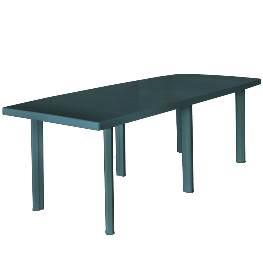 vidaXL Tuintafel 210x96x72 cm kunststof groen afbeelding 1