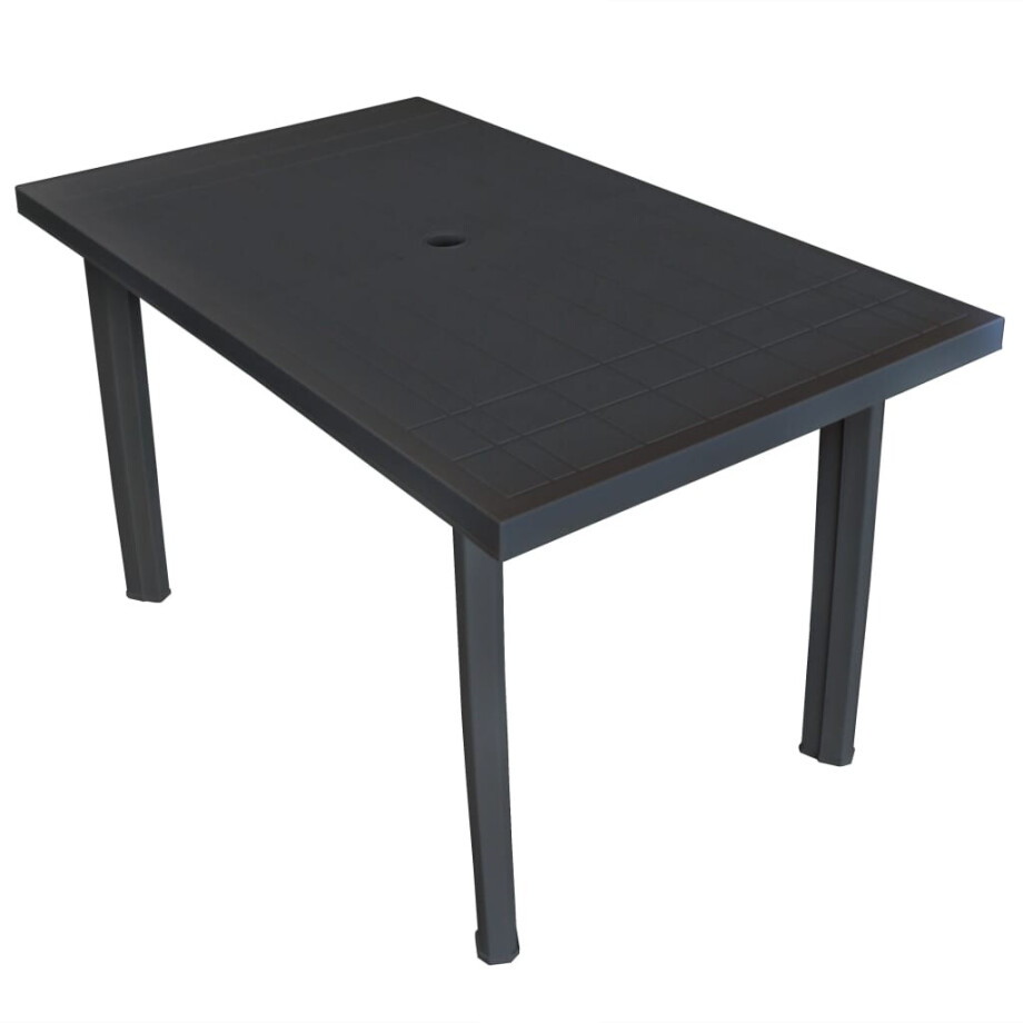 vidaXL Tuintafel 126x76x72 cm kunststof antraciet vidaXL Tuintafel 126x76x72 cm kunststof antraciet afbeelding 1
