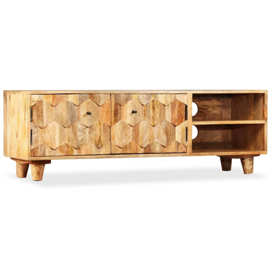 vidaXL Tv-meubel 118x35x40 cm massief mangohout afbeelding 1