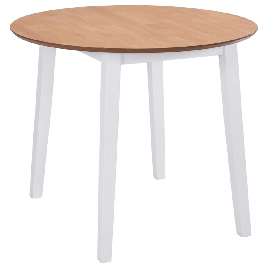 vidaXL Eettafel inklapbaar rond MDF wit afbeelding 1