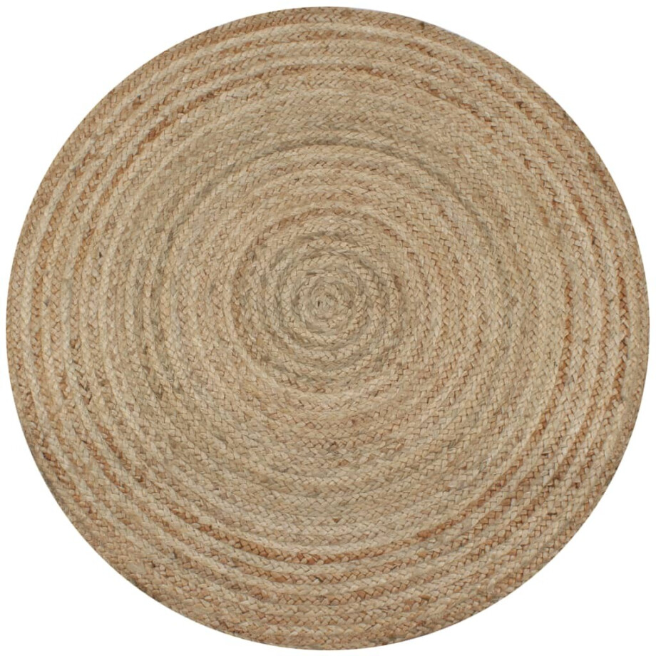 vidaXL Tapijt rond 120 cm gevlochten jute afbeelding 1