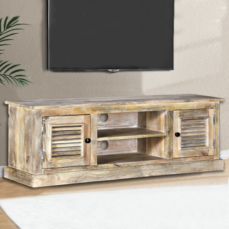 vidaXL Tv-meubel massief mangohout vidaXL Tv-meubel massief mangohout afbeelding 1
