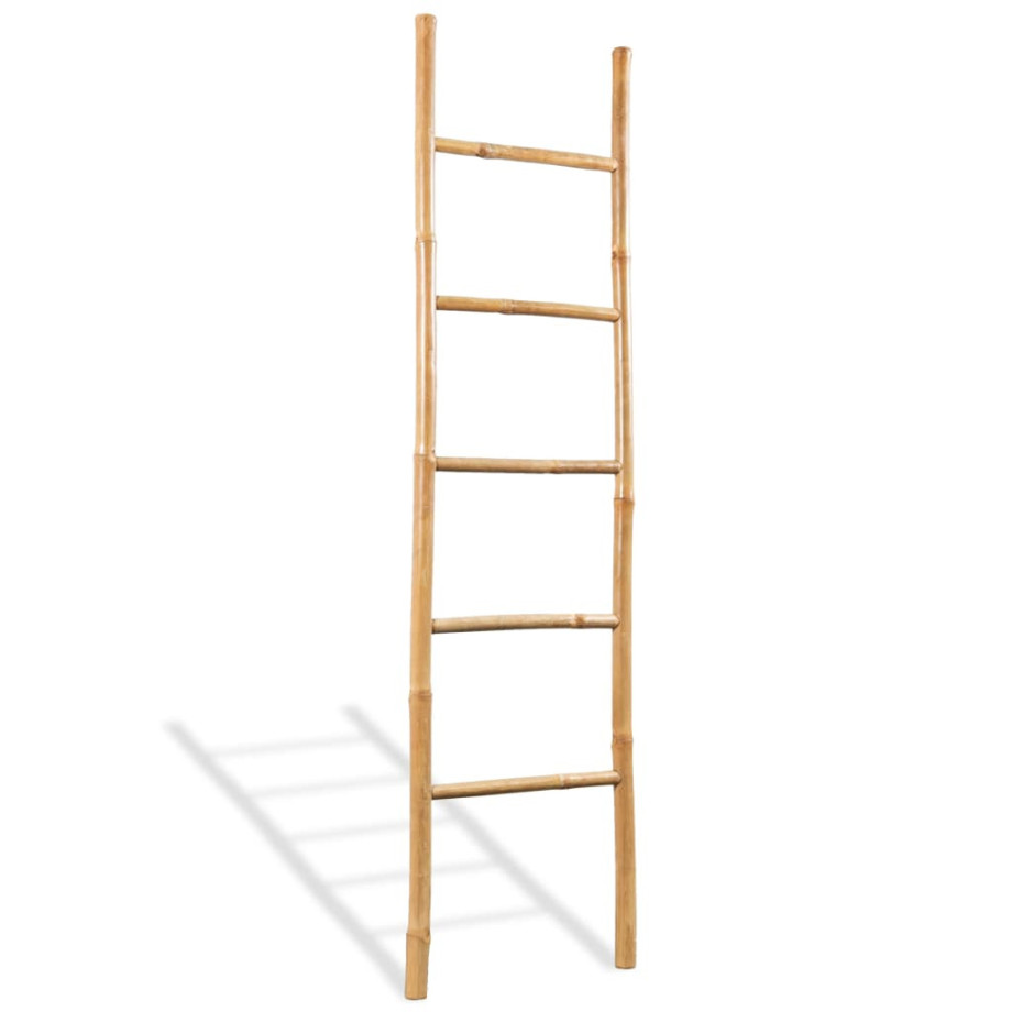 vidaXL Handdoekladder met 5 sporten 150 cm bamboe afbeelding 1